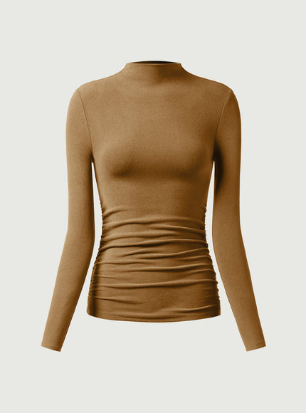 Ruched Sides Mockneck Top