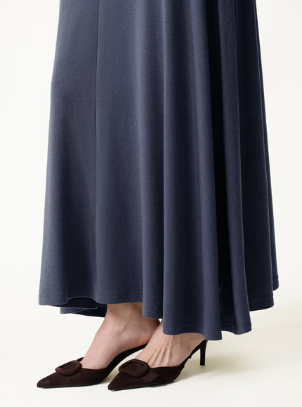 Lyocell-Cashmere Blend Mid-Rise Umbrella Maxi Skirt