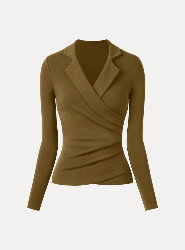 Collared Surplice Top