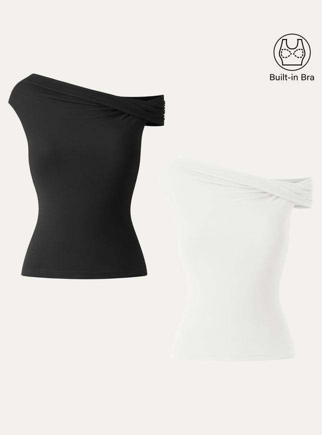 Multi-wear Versatile Necklines Built-In Bra Top