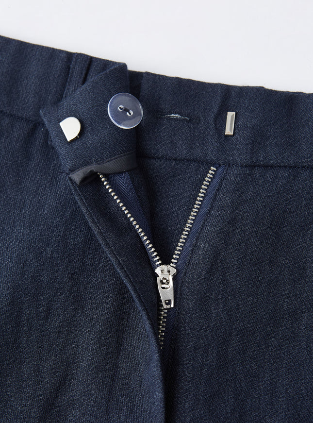European Linen-Like Mid Rise Flared Pant with Pockets