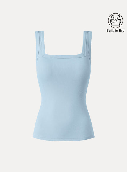 Slinky Square Open-Back Bra Tank Top