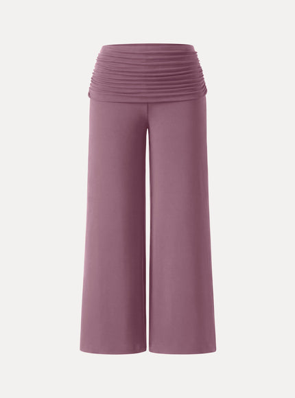 Non-Itchy Wool Blend Drapey Wide Leg Pull-on Pants with Pockets