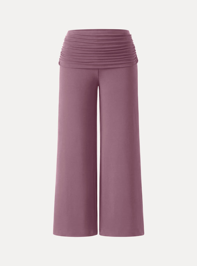 Non-Itchy Wool Blend Drapey Wide Leg Pull-on Pants with Pockets