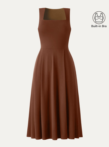 The Anytime Little Black Built-In Bra Dress with Pockets