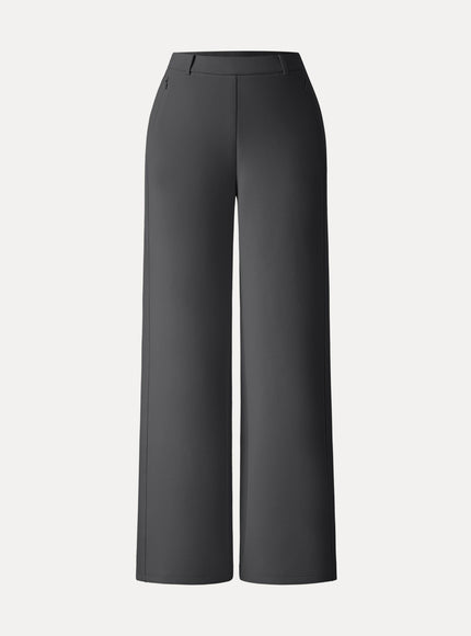 Stretch Cotton Blend Slimming High Rise Wide Leg Pant