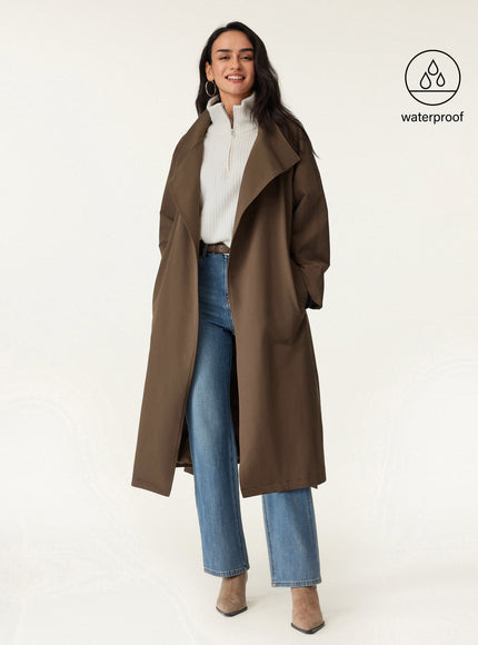 Waterproof Belted Trench Coat