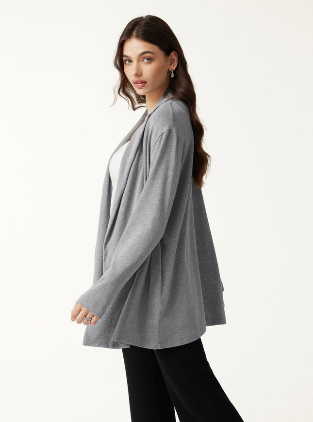 Lapel Long Sleeve Belted Cardigan
