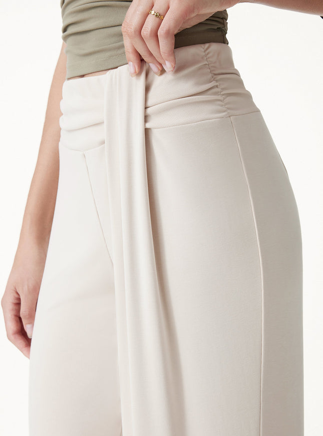 Mid-Rise Relaxed Wide-Leg Lounge Pants