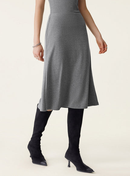 2Pcs Set Surplice Banded Hem Top & Soft Pull-On Midi Skirt