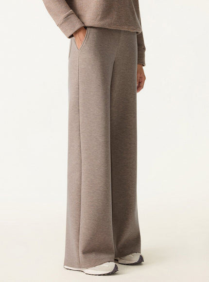 Double Waistband Straight Leg Pants with Pockets