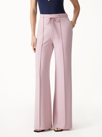 Lyocell Spacer Knit High-Rise Flare Pants with Pockets
