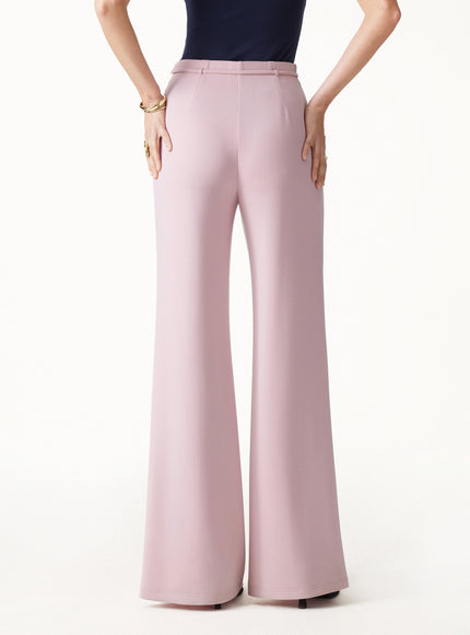 Lyocell Spacer Knit High-Rise Flare Pants with Pockets