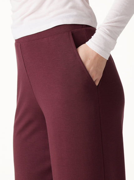Lyocell Wool Mid Rise Wide Leg Pull-on Pant with Pockets