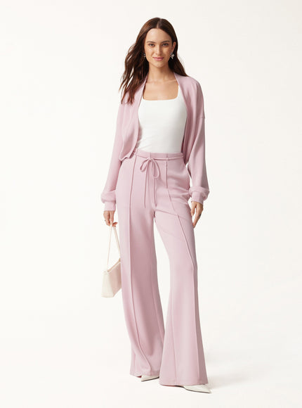 Lyocell Spacer Knit Long Sleeve Drop-Shoulder Shrug Cardigan