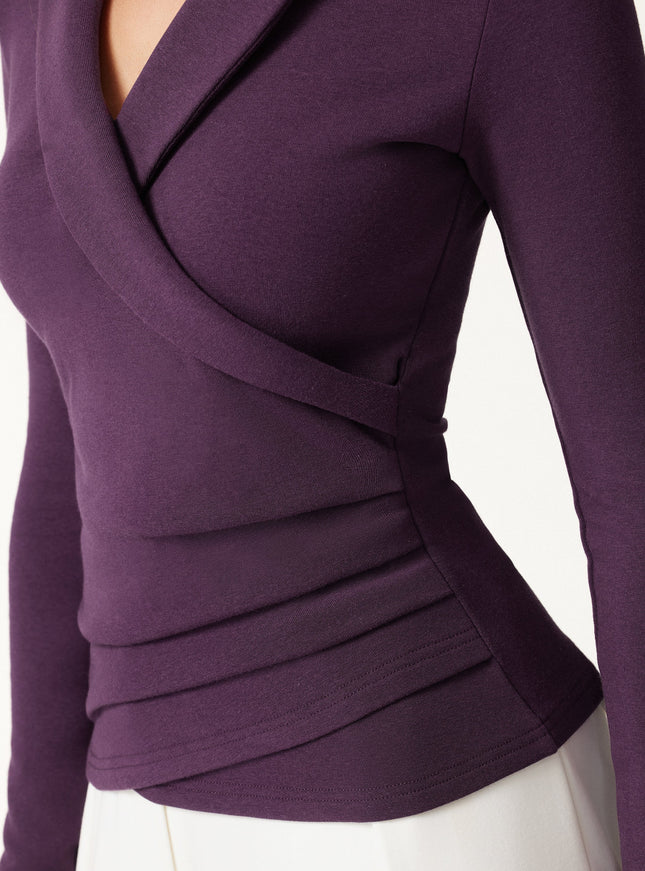 Collared Surplice Top