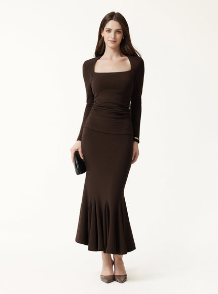 High-Rise Mermaid Midi Skirt