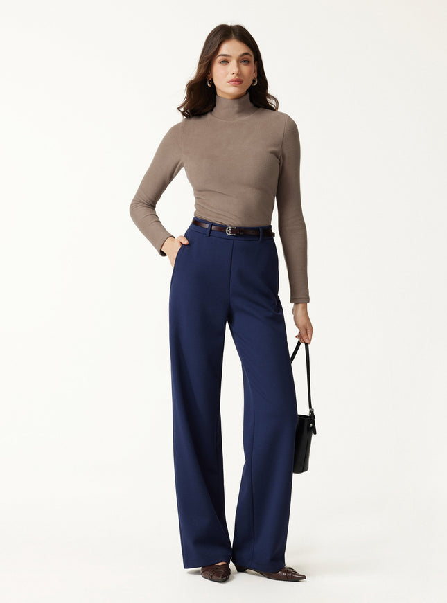 MaxWarm Turtleneck Long Sleeve Built-In Bra Top