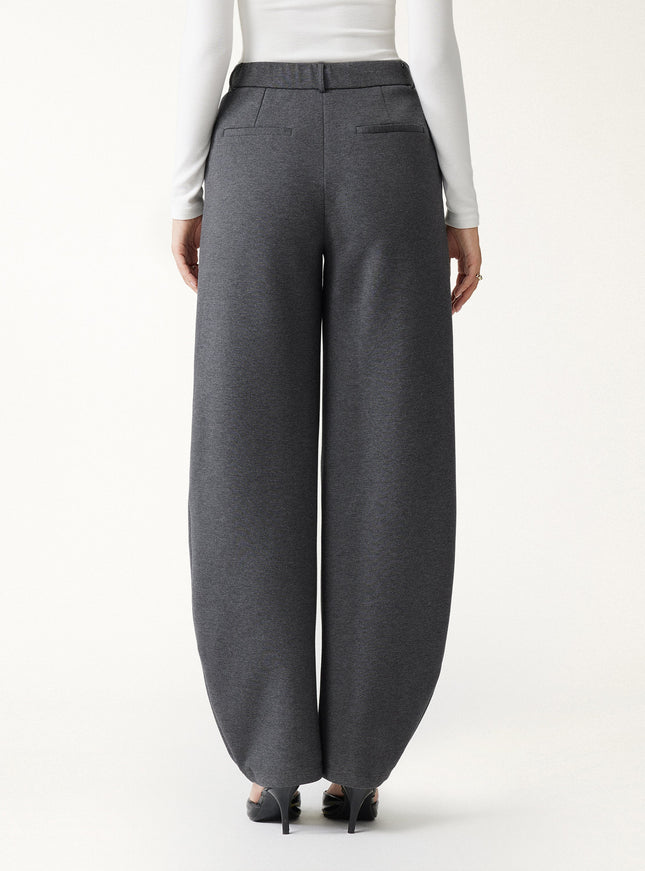 Cozy Knit Mid Rise Barrel Leg Pull-on Pants