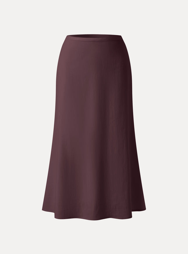Lyocell-Linen Blend Maxi Flared Pull-On Skirt