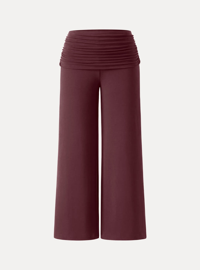 Non-Itchy Wool Blend Drapey Wide Leg Pull-on Pants with Pockets