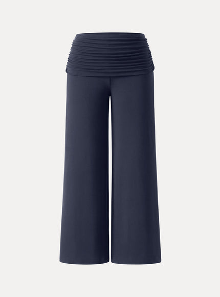 Non-Itchy Wool Blend Drapey Wide Leg Pull-on Pants with Pockets