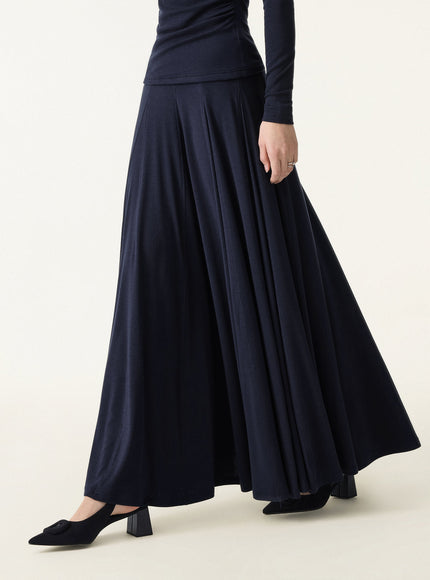 Godet Hem Pull-on Maxi Skirt