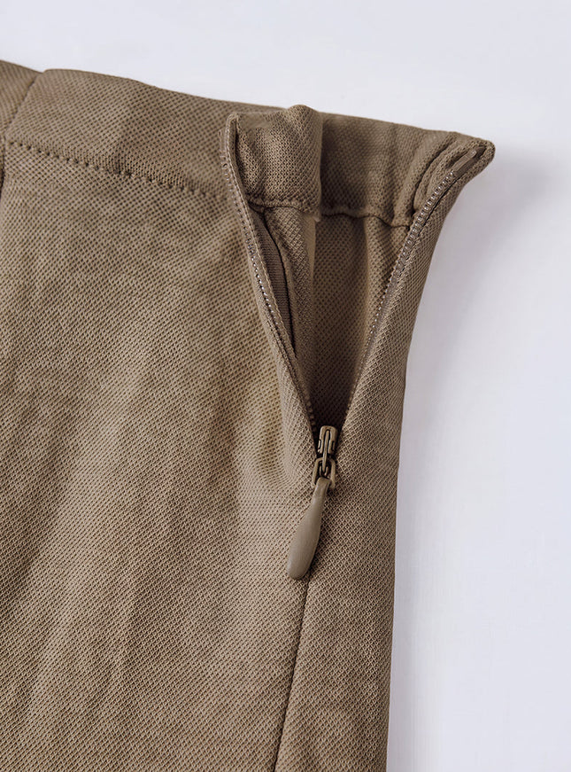 Breathable Cotton-linen Mid Rise Straight Leg Pant