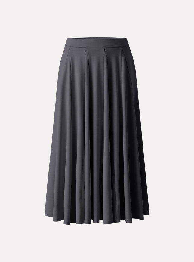 Lyocell Blend Volume Skirt with Pockets