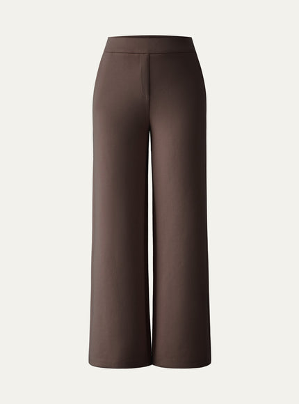 Textured Mid Rise Pull-on Straight Pant with Pockets
