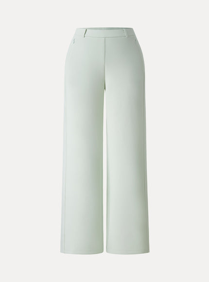 Stretch Cotton Blend Slimming High Rise Wide Leg Pant