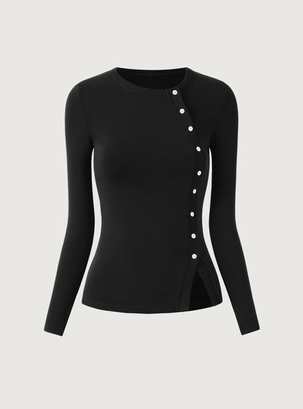 Asymmetrical Placket Top