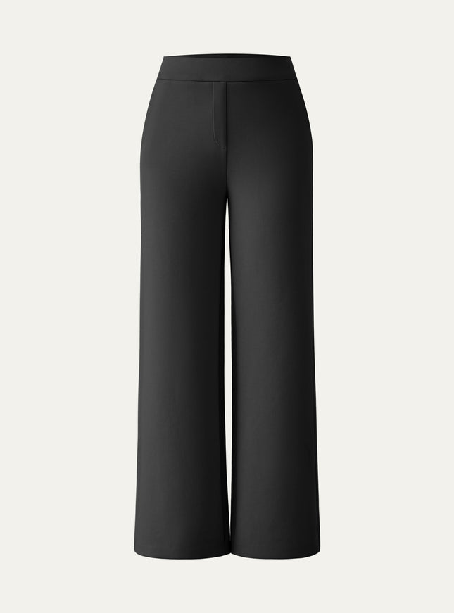 Textured Mid Rise Pull-on Straight Pant with Pockets