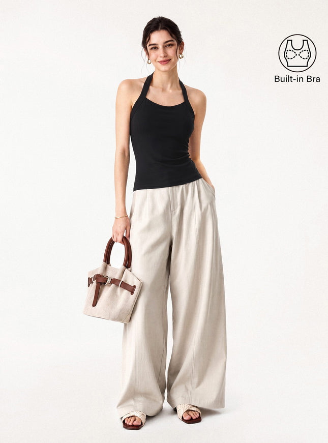 Sleek Halter Built-In Bra Top