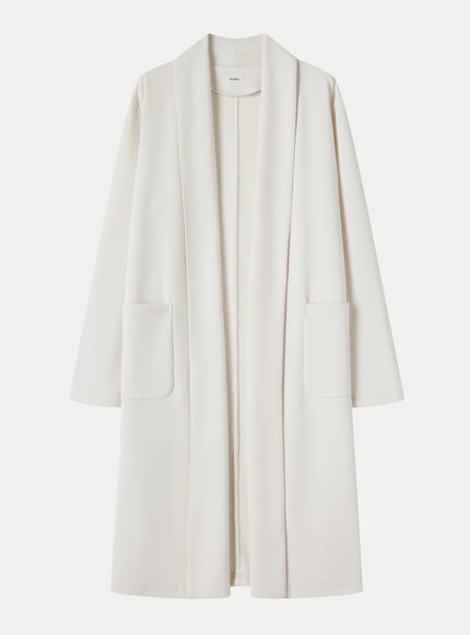 Modal Spacer Knit Shawl Collar Pocketed Long Cardigan