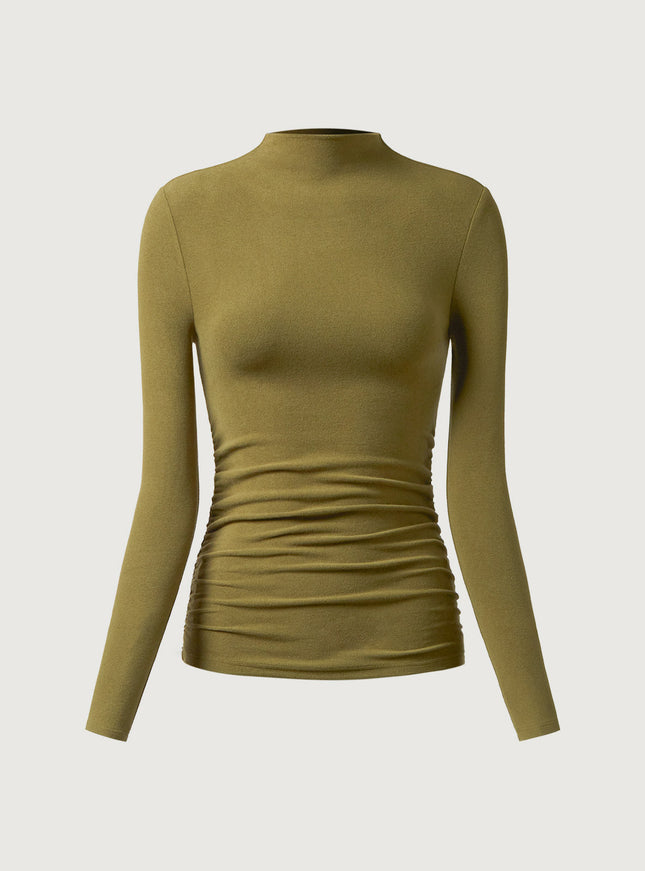 Ruched Sides Mockneck Top