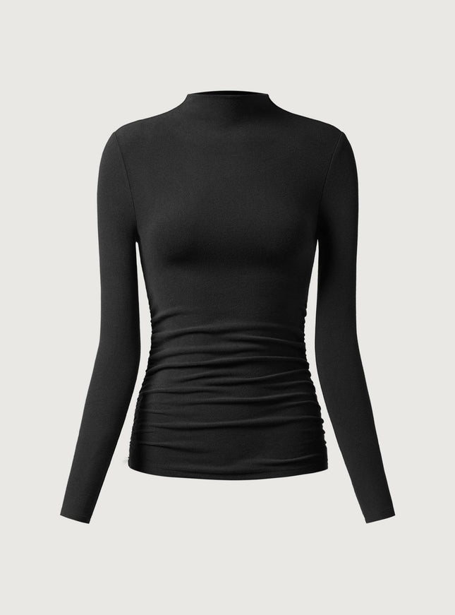Ruched Sides Mockneck Top