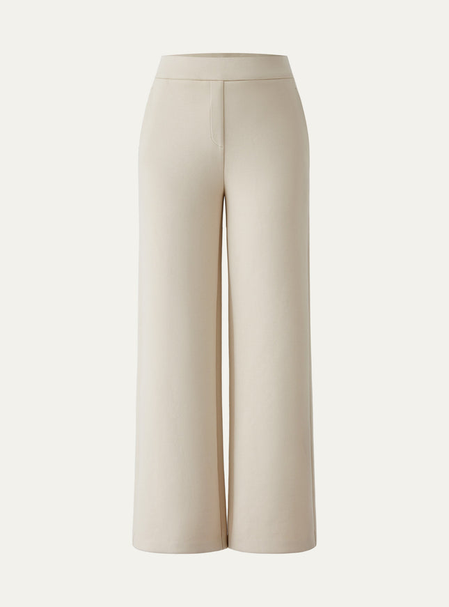 Textured Mid Rise Pull-on Straight Pant with Pockets