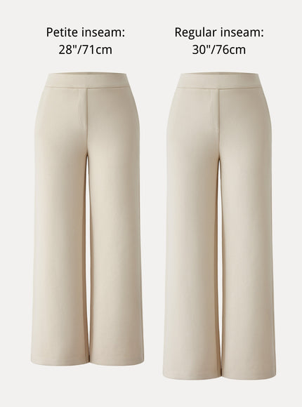 Textured Mid Rise Pull-on Straight Pant with Pockets