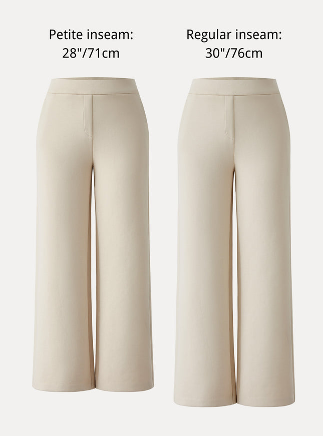 Textured Mid Rise Pull-on Straight Pant with Pockets
