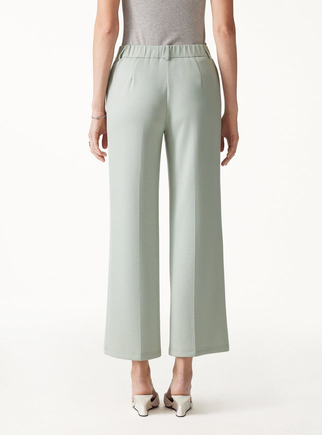 Lyocell Spacer Knit Cropped Straight-Leg Pants with Pockets