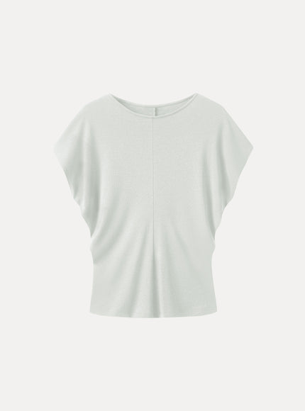 Linen-Blend Round Neck Relaxed Summer Top