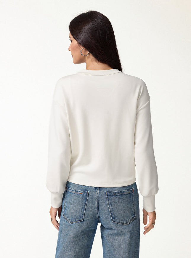 Modal Spacer Knit V-Neck Long Sleeve Button-Down Cardigan