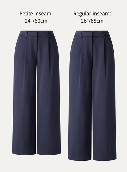 Ponte Low-Rise Straight Leg Ankled Pants with Pockets