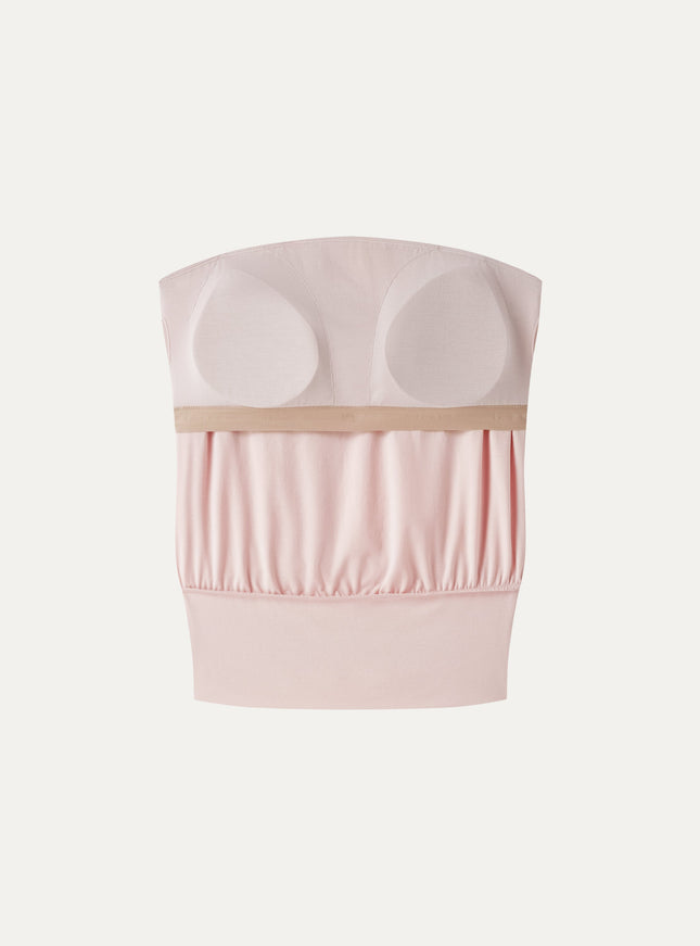 Lyocell Bandeau Banded Hem Built-In Bra Top