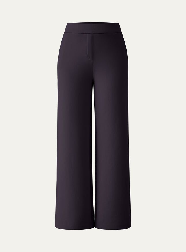 Textured Mid Rise Pull-on Straight Pant with Pockets