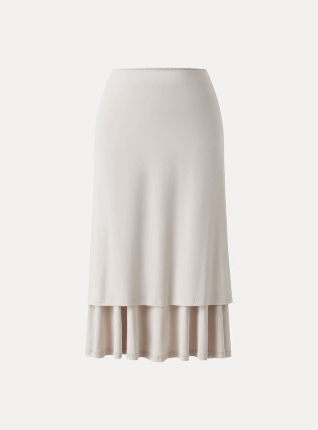 Flowy Side Ruched A-line Midi Skirt