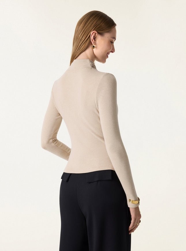 Twisted Mockneck Long Sleeve Top