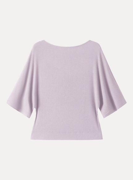 Soft Ribbed Boatneck Relaxed Top