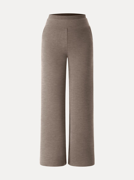 Double Waistband Straight Leg Pants with Pockets